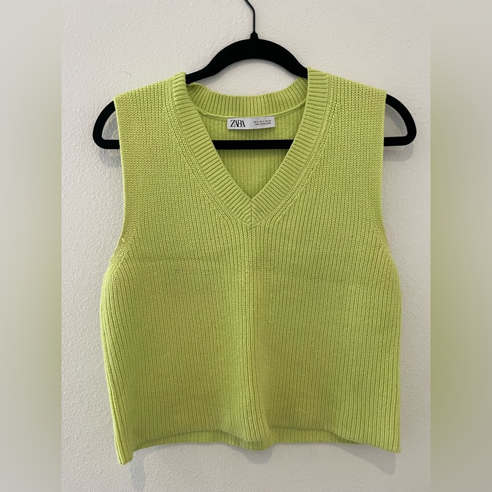Lime green sweater vest